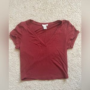 Maroon Cropped Top